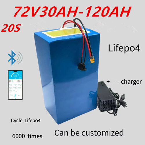 72V 30Ah Lifepo4 Battery Pack - 72V 大容量リチウムイオンバッテリー BMS 40Ah-100Ah 5000W 電動スクーターバイクフォークリフトクレーントラック