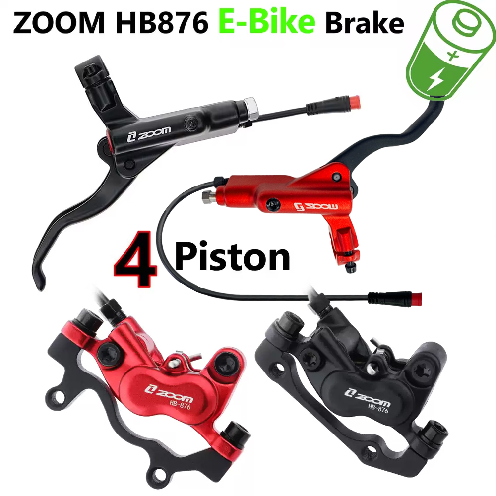 Zoom Hydraulic Brake 4 Piston E-Scooter - ZOOM HB-876E E-バイク 4ピストン油圧ディスクブレーキセット 電動スクーター 折りたたみMTBバイク