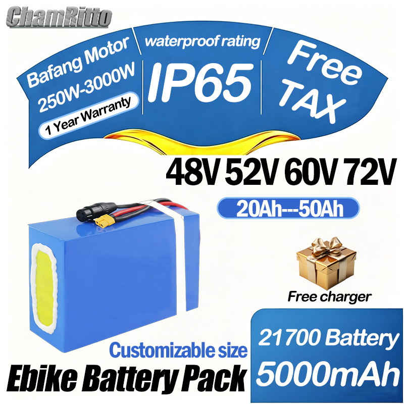 60V 72V 2000W電動自転車バッテリー 1500W出 - 60V 30Ah 21700 Battery Pack のレビューと価格