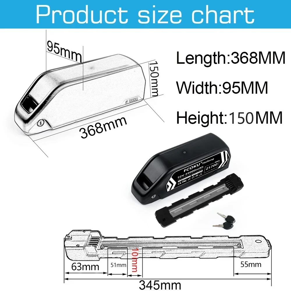 72V 25Ah 60V 30Ah Hailong 大容量リ - 60V 30Ah 21700 Battery Pack のレビューと価格