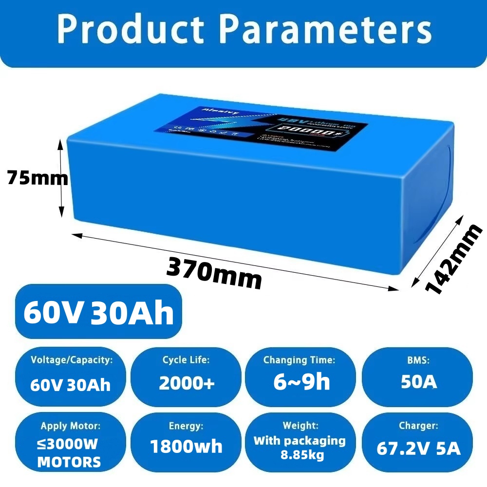 Aleaivy 60V バッテリー 20AH 30AH 21 - 60V 30Ah 21700 Battery Pack のレビューと価格