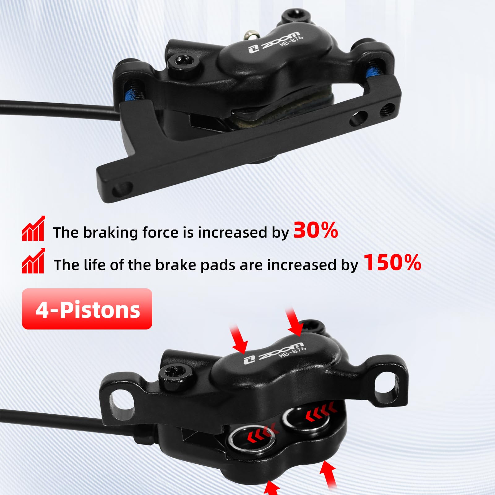 ZOOM HB876E 油圧ディスクブレーキセット、4ピスト - Zoom Hydraulic Brake 4 Piston E-Scooter のレビューと価格